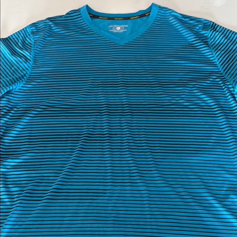 Brooks  Blue and Black Short Sleeve Tee